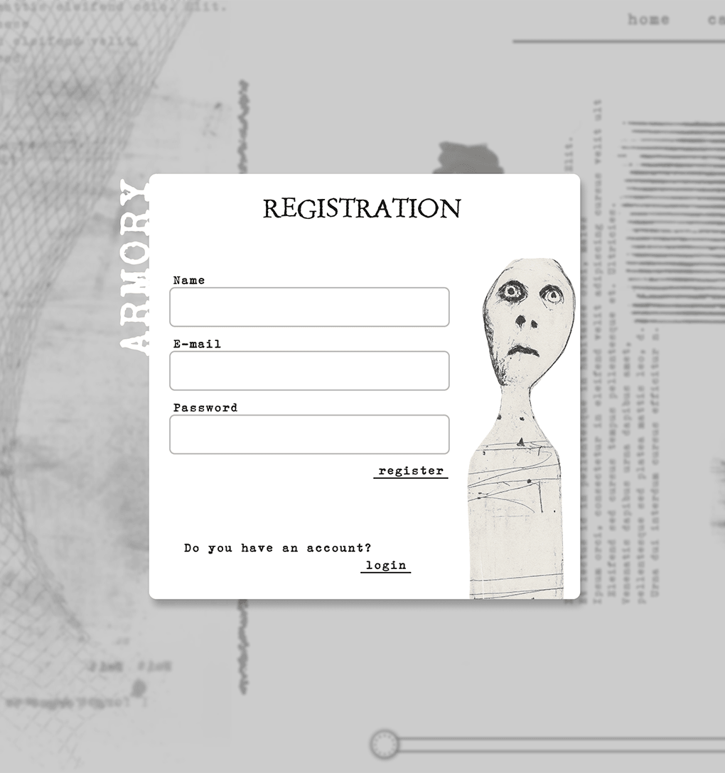 Armory - Страница «Регистрация»